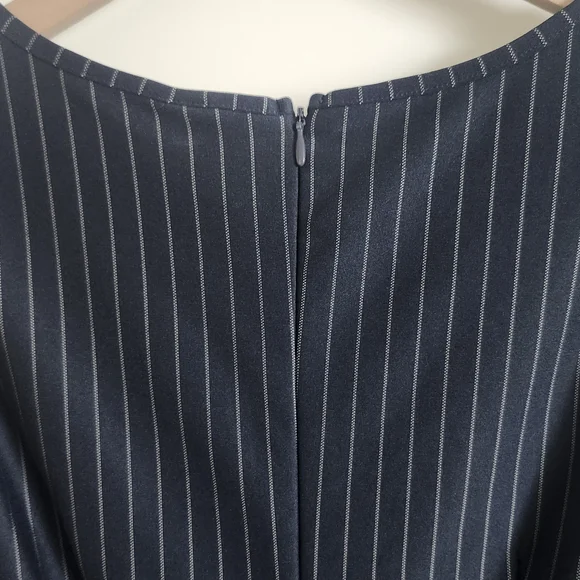 Elegant Navy Pinstripe Dress - Picture 13 of 13